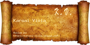 Karsai Viola névjegykártya